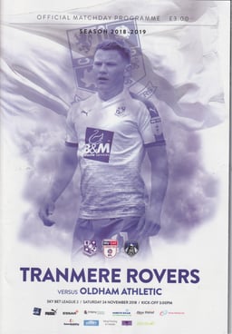 Tranmere Rovers v Oldham Athletic Match Programme 2018-11-24